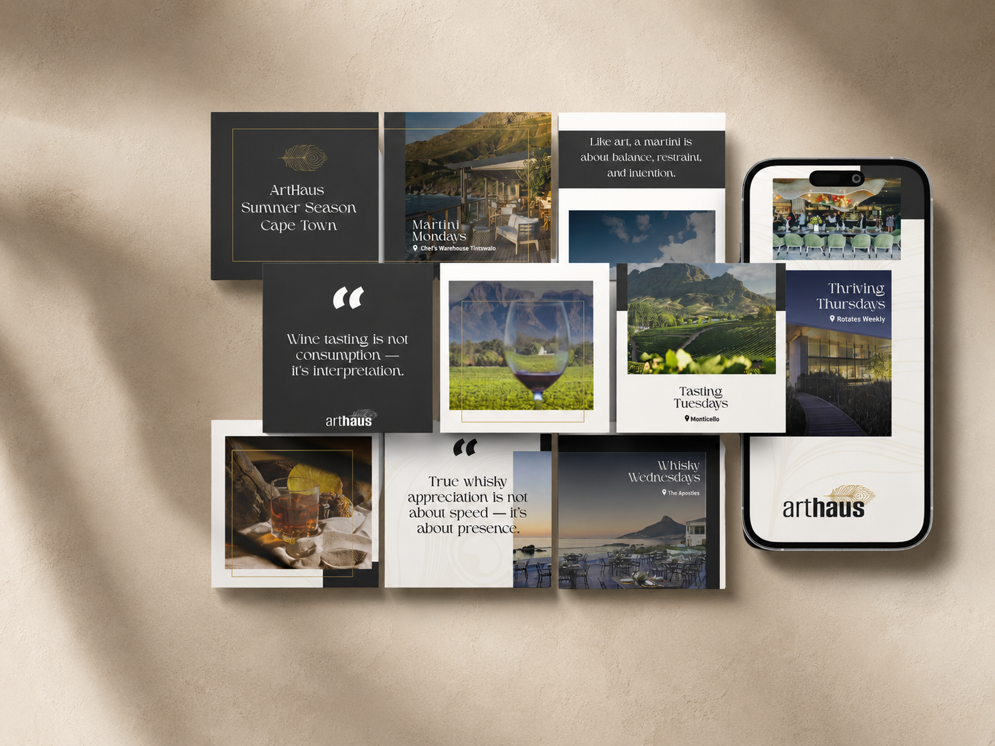 Social media system — hospitality, wine and whisky content.