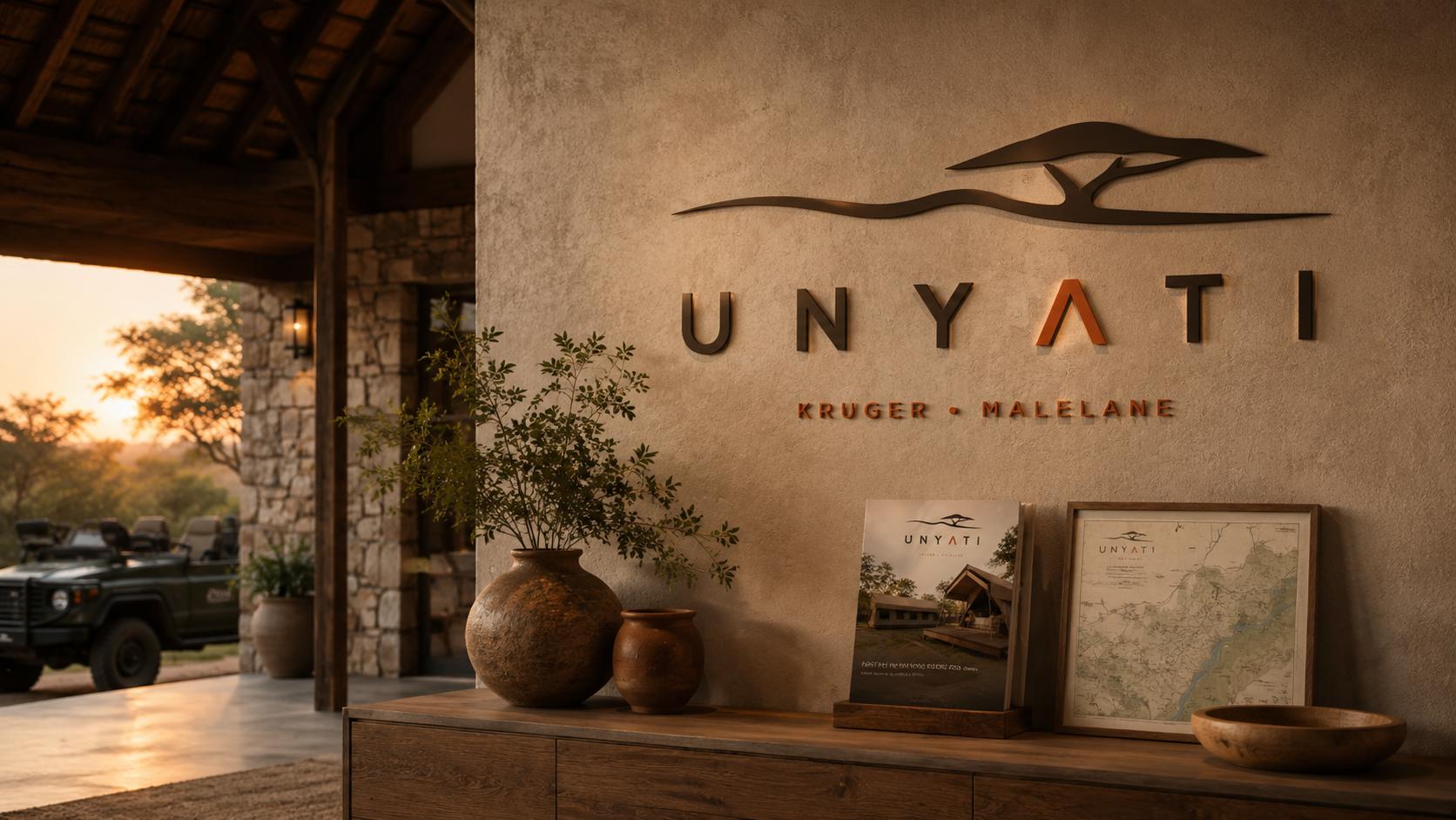 Unyati Safari Lodge hospitality brand and website design by Monique Meintjes.